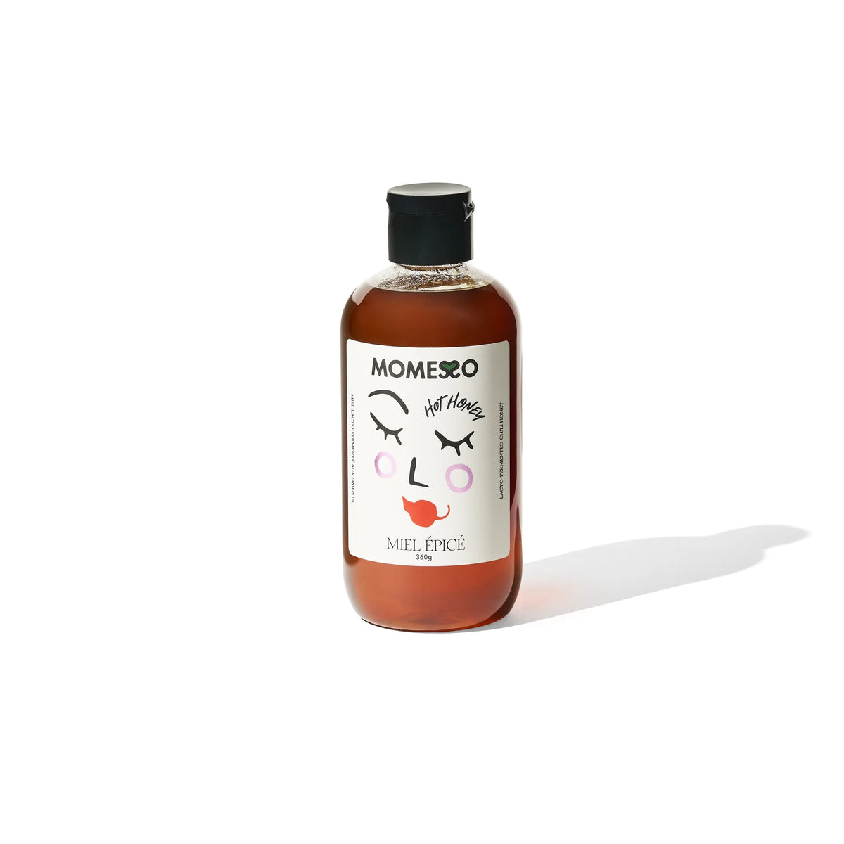 Momesso Hot Honey / Miel Epice bottle, front label