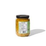 Momesso Volcano mild tapenade spread jar, back label with nutrition facts