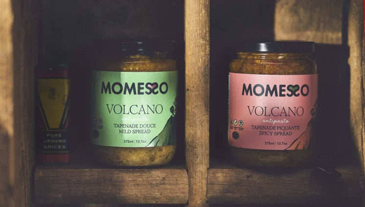 Momesso jars on a shelf
