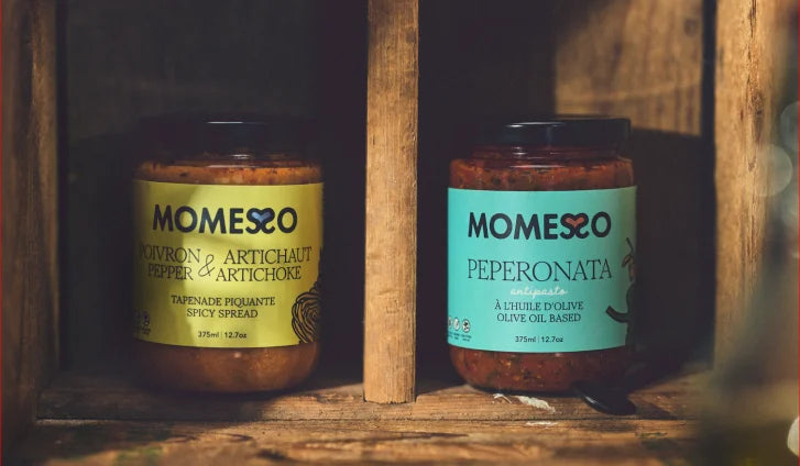 Momesso jars on a shelf